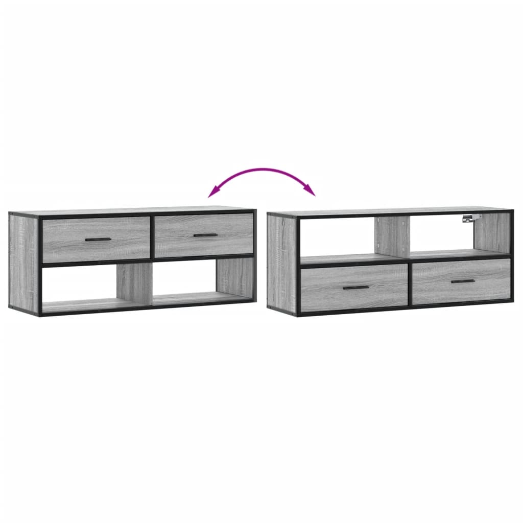vidaXL Dulap TV, gri sonoma, 100x31x39,5 cm, lemn prelucrat și metal