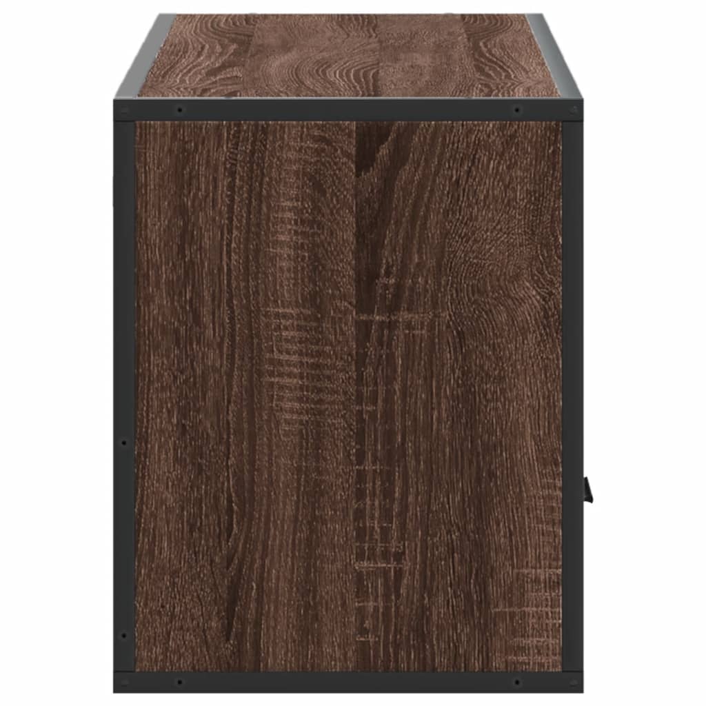 vidaXL Dulap TV, stejar maro, 100x31x39,5 cm, lemn prelucrat și metal