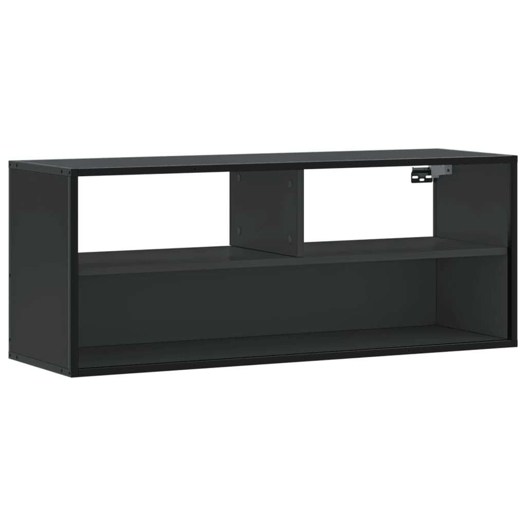 vidaXL Dulap TV, negru, 100x31x39,5 cm, lemn prelucrat și metal