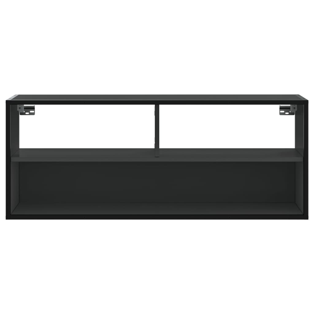vidaXL Dulap TV, negru, 100x31x39,5 cm, lemn prelucrat și metal