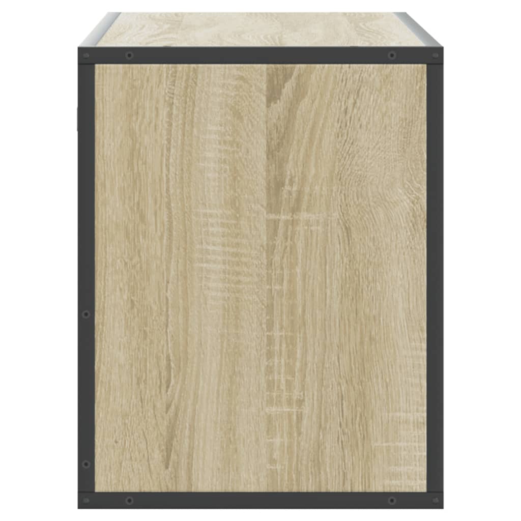 vidaXL Dulap TV stejar sonoma, 100x31x39,5 cm, lemn prelucrat și metal