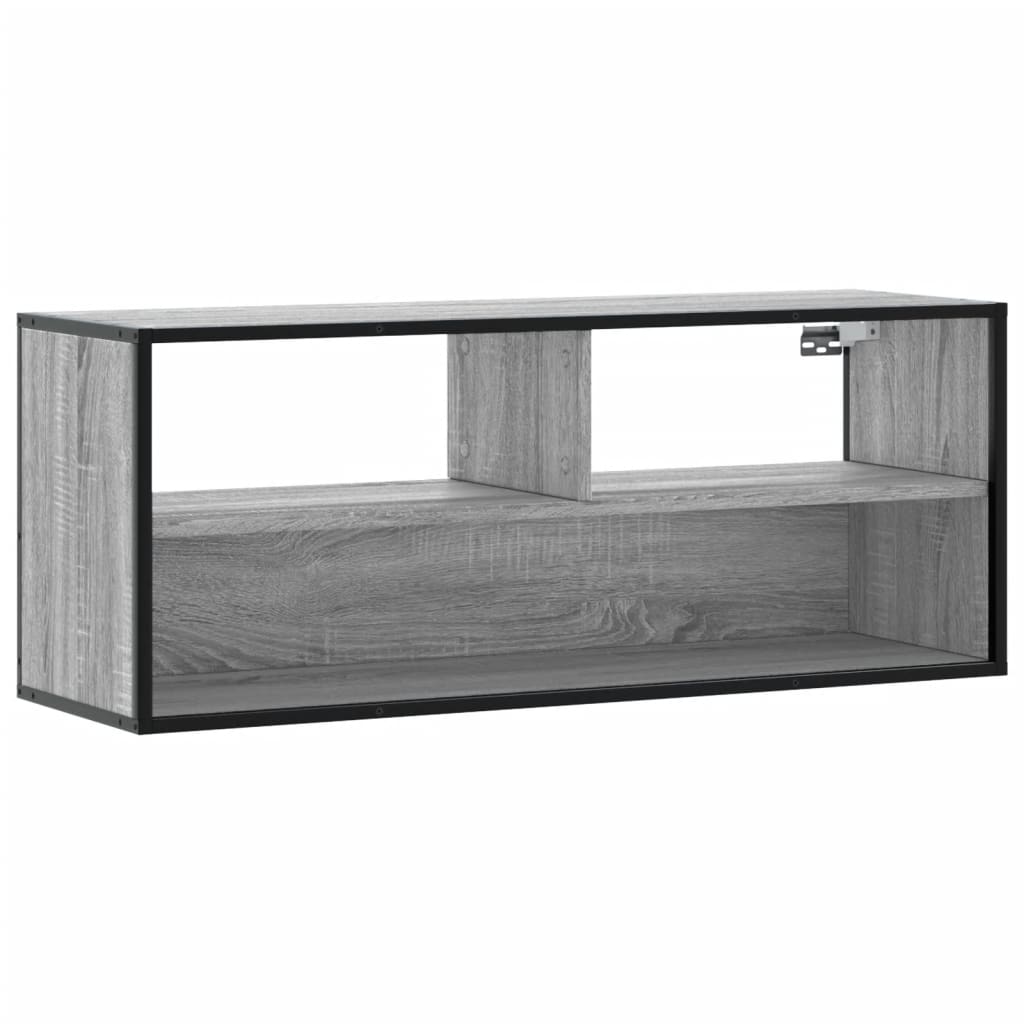 vidaXL Dulap TV, gri sonoma, 100x31x39,5 cm, lemn prelucrat și metal