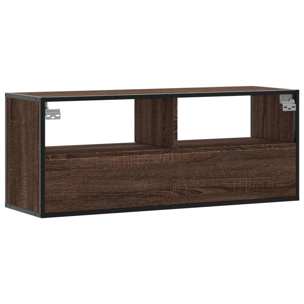 vidaXL Dulap TV, stejar maro, 100x31x39,5 cm, lemn prelucrat și metal vidaXL Dulap TV, stejar maro, 100x31x39,5 cm, lemn prelucrat și metal