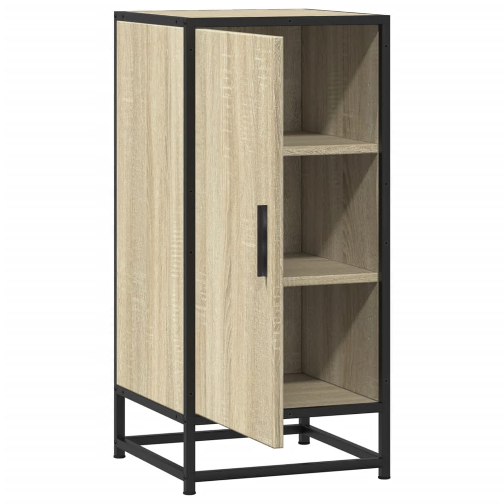 vidaXL Dulap, stejar sonoma, 35,5x35x76 cm, lemn prelucrat și metal