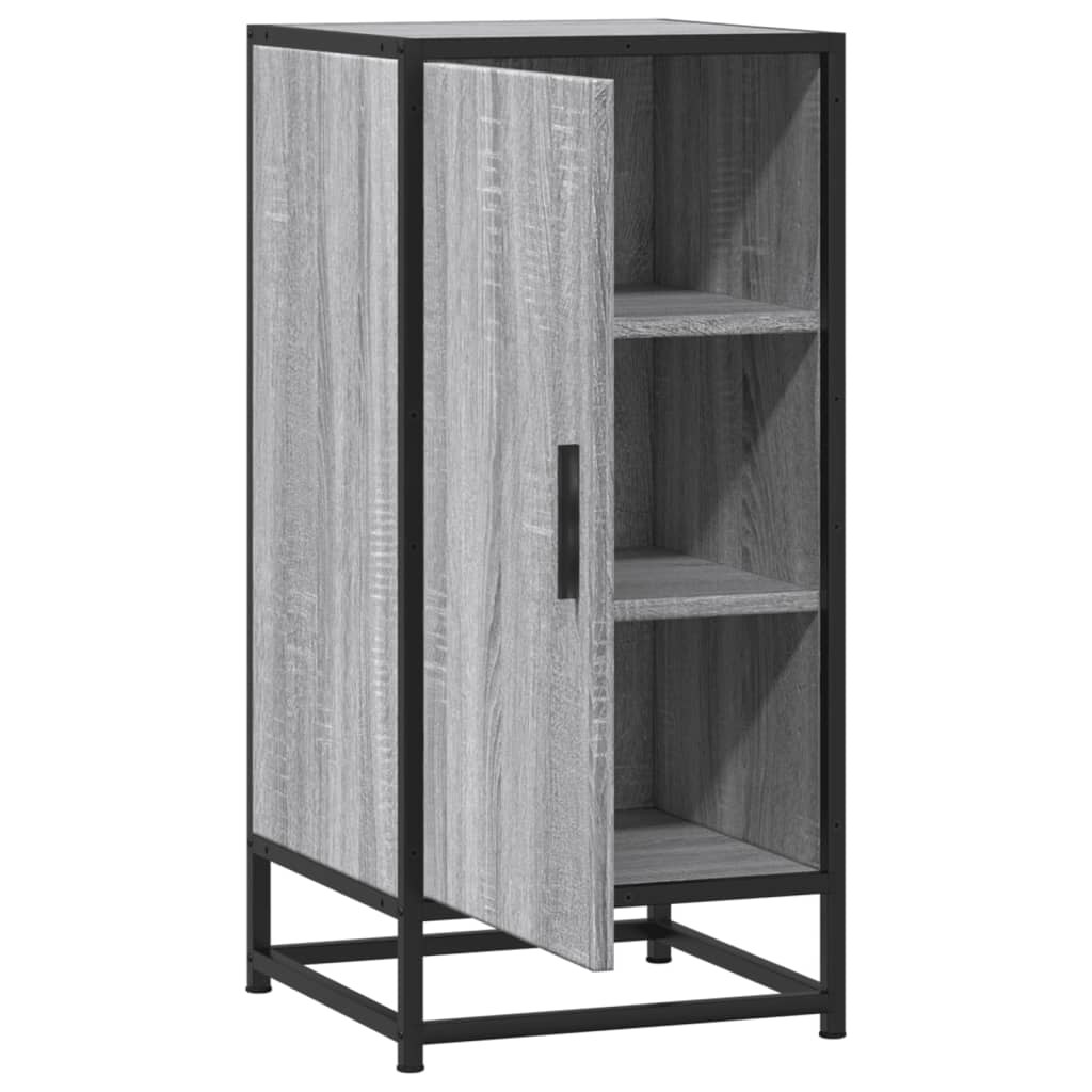 vidaXL Dulap, gri sonoma, 35,5x35x76 cm, lemn prelucrat și metal