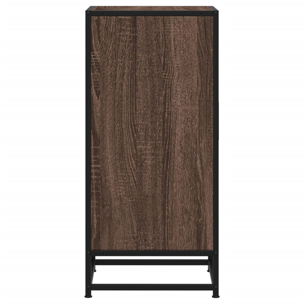 vidaXL Dulap, stejar maro, 35,5x35x76 cm, lemn prelucrat și metal