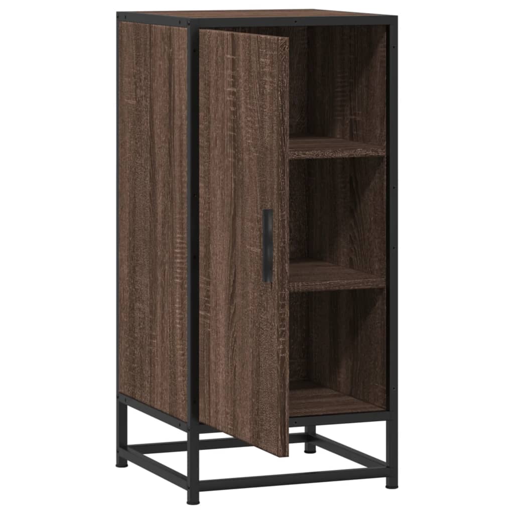 vidaXL Dulap, stejar maro, 35,5x35x76 cm, lemn prelucrat și metal