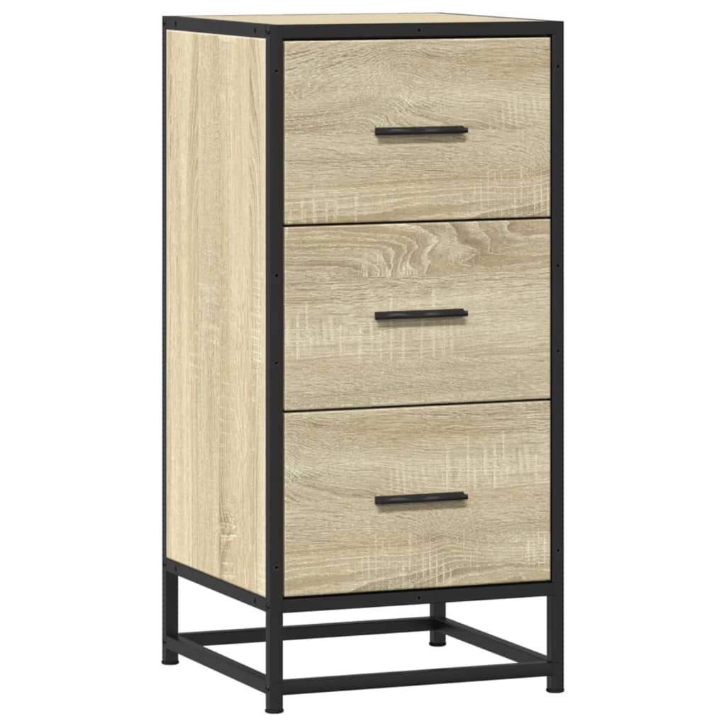 vidaXL Dulap, stejar sonoma, 35,5x35x76 cm, lemn prelucrat și metal