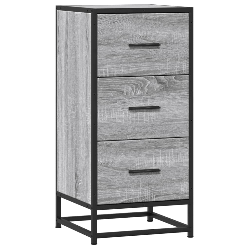 vidaXL Dulap, gri sonoma, 35,5x35x76 cm, lemn prelucrat și metal