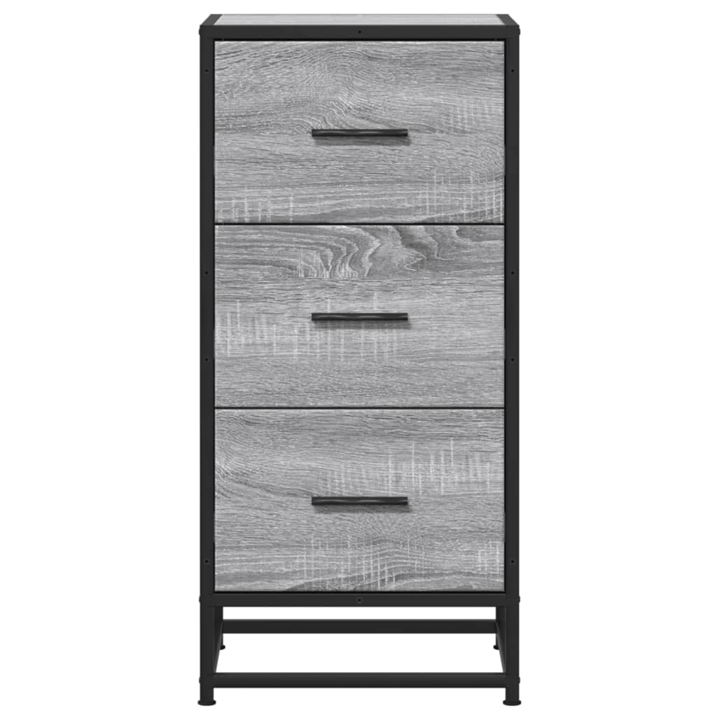 vidaXL Dulap, gri sonoma, 35,5x35x76 cm, lemn prelucrat și metal