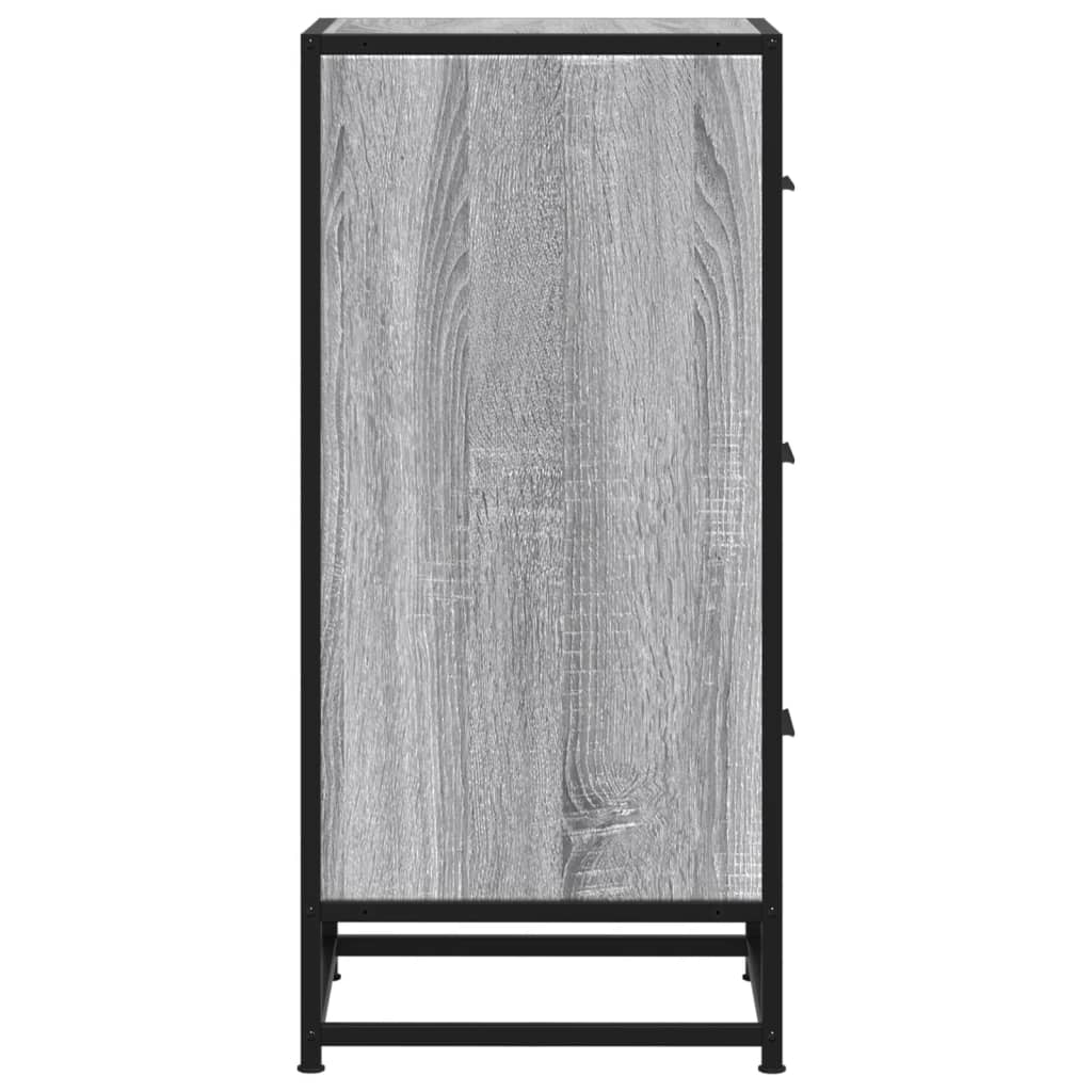 vidaXL Dulap, gri sonoma, 35,5x35x76 cm, lemn prelucrat și metal