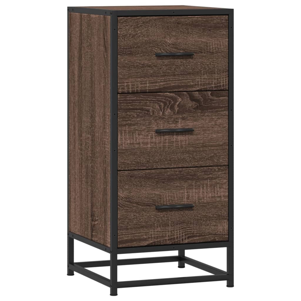 vidaXL Dulap, stejar maro, 35,5x35x76 cm, lemn prelucrat și metal