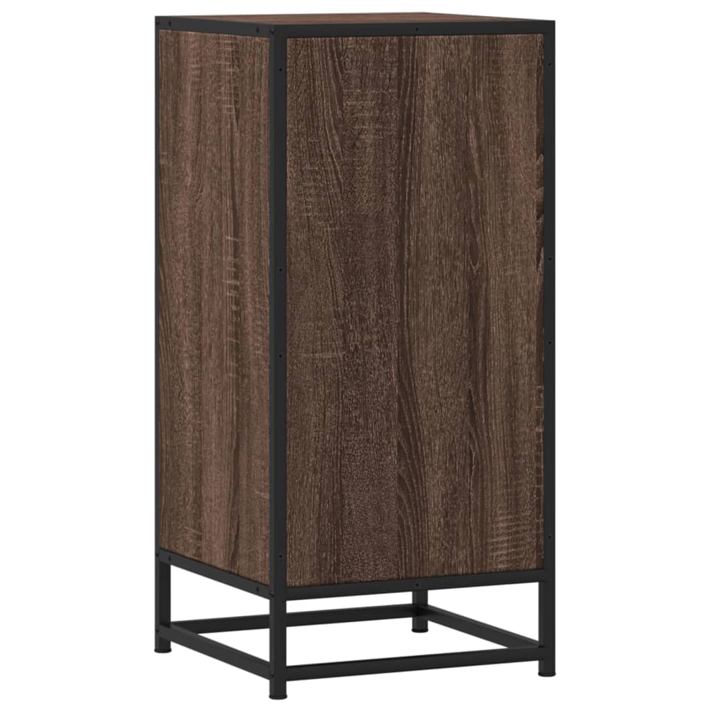 vidaXL Dulap, stejar maro, 35,5x35x76 cm, lemn prelucrat și metal
