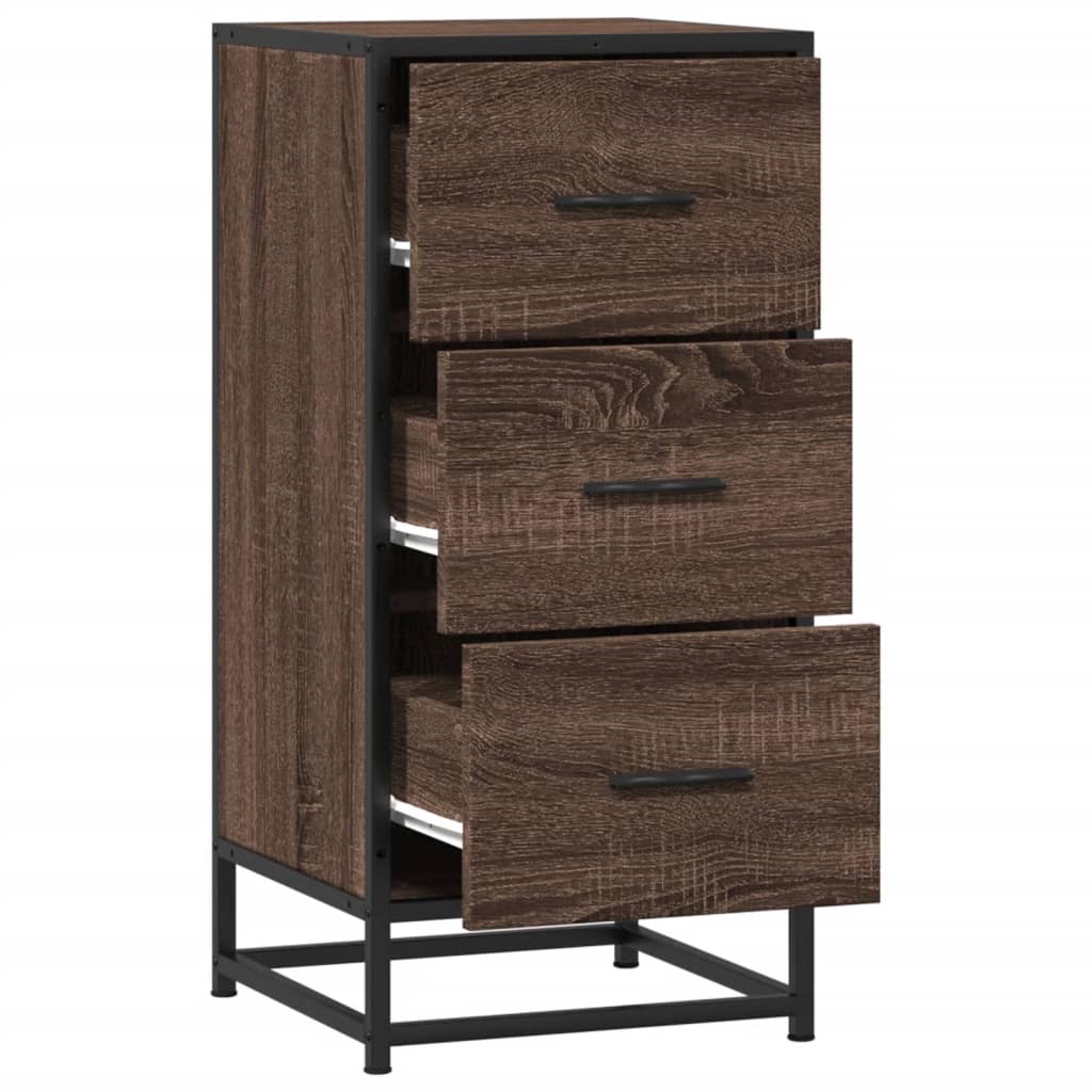 vidaXL Dulap, stejar maro, 35,5x35x76 cm, lemn prelucrat și metal