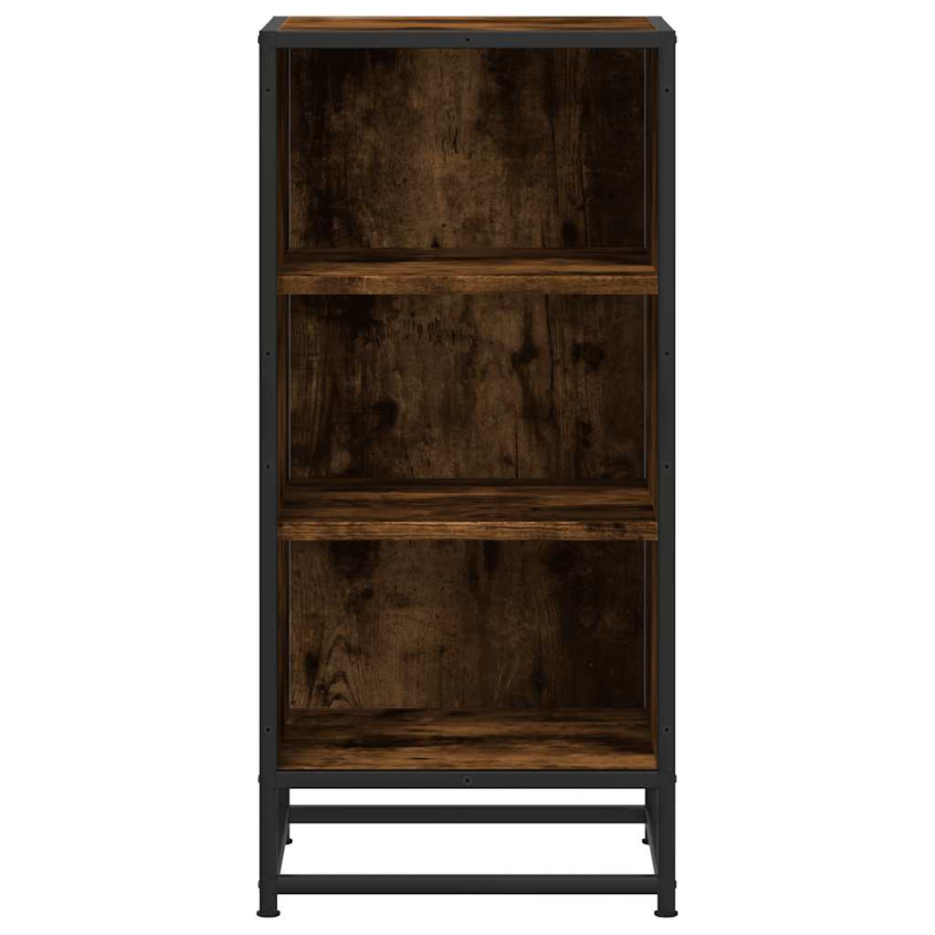 vidaXL Dulap, stejar fumuriu, 35,5x35x76 cm, lemn prelucrat și metal