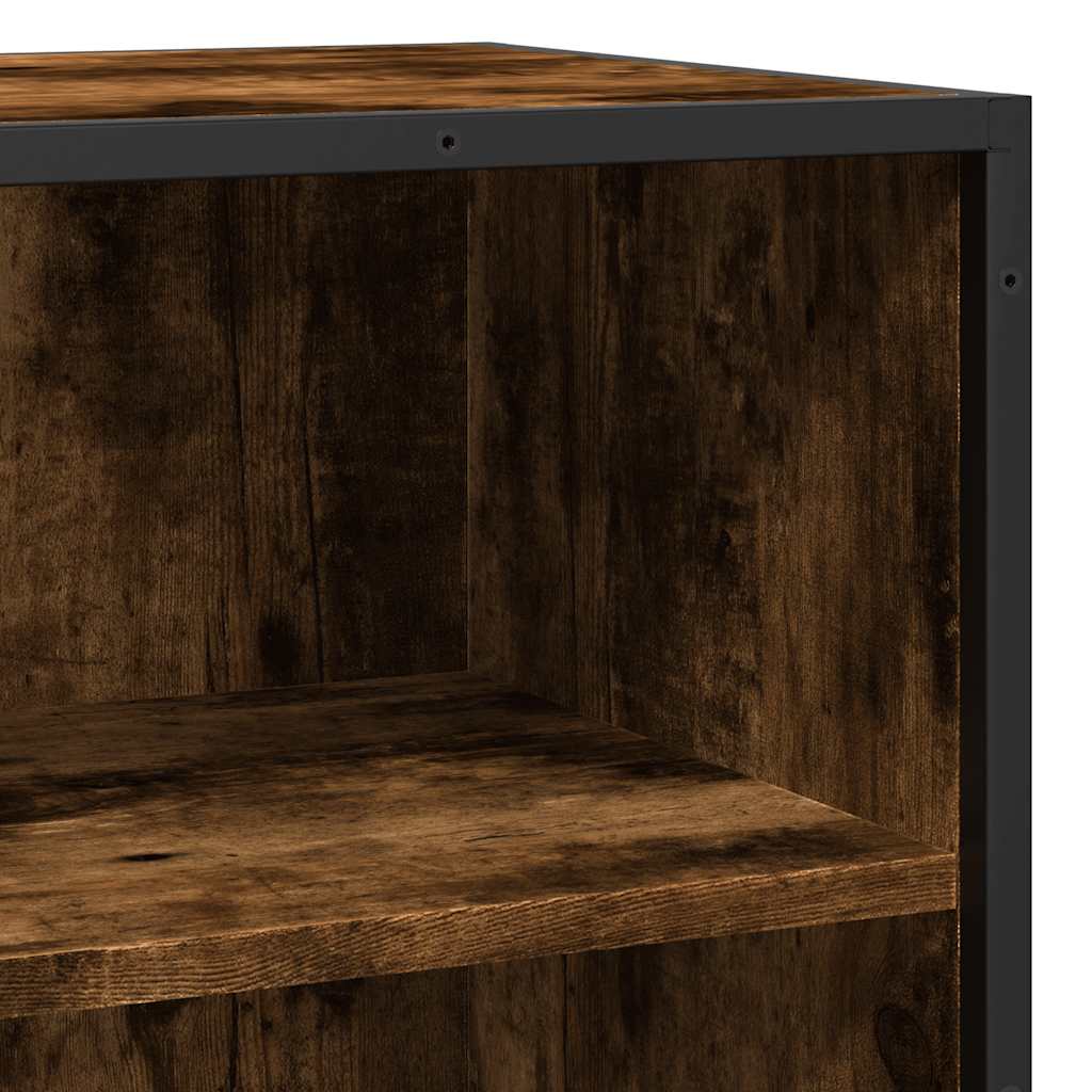 vidaXL Dulap, stejar fumuriu, 35,5x35x76 cm, lemn prelucrat și metal