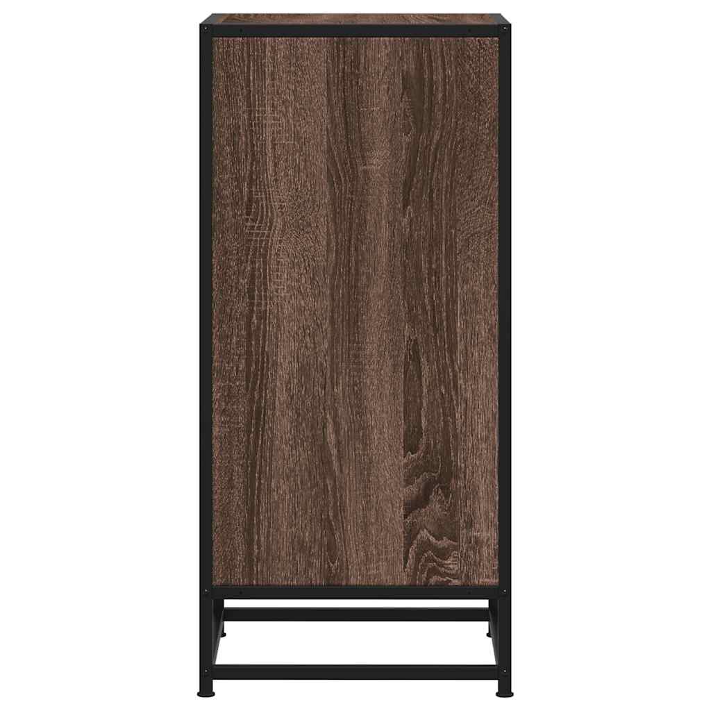 vidaXL Dulap, stejar maro, 35,5x35x76 cm, lemn prelucrat și metal