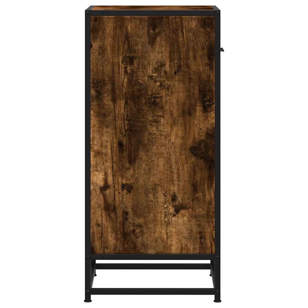 vidaXL Dulap, stejar fumuriu, 35,5x35x76 cm, lemn prelucrat și metal vidaXL Dulap, stejar fumuriu, 35,5x35x76 cm, lemn prelucrat și metal