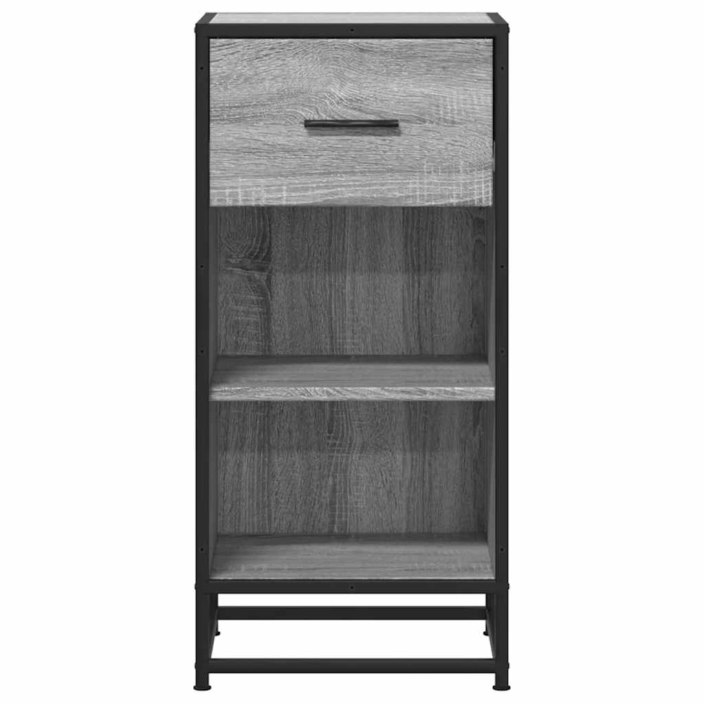 vidaXL Dulap, gri sonoma, 35,5x35x76 cm, lemn prelucrat și metal