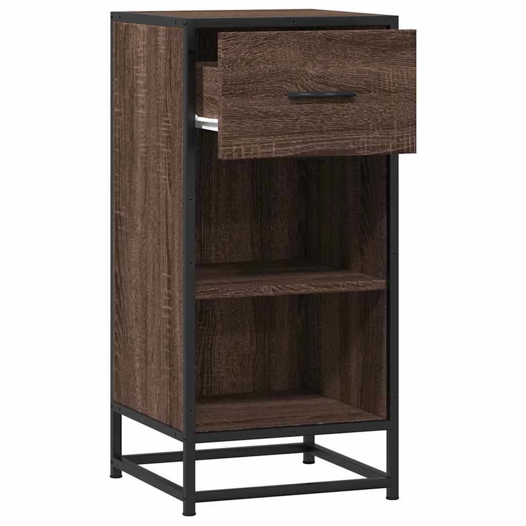 vidaXL Dulap, stejar maro, 35,5x35x76 cm, lemn prelucrat și metal
