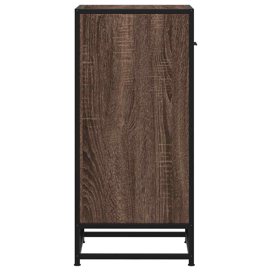 vidaXL Dulap, stejar maro, 35,5x35x76 cm, lemn prelucrat și metal