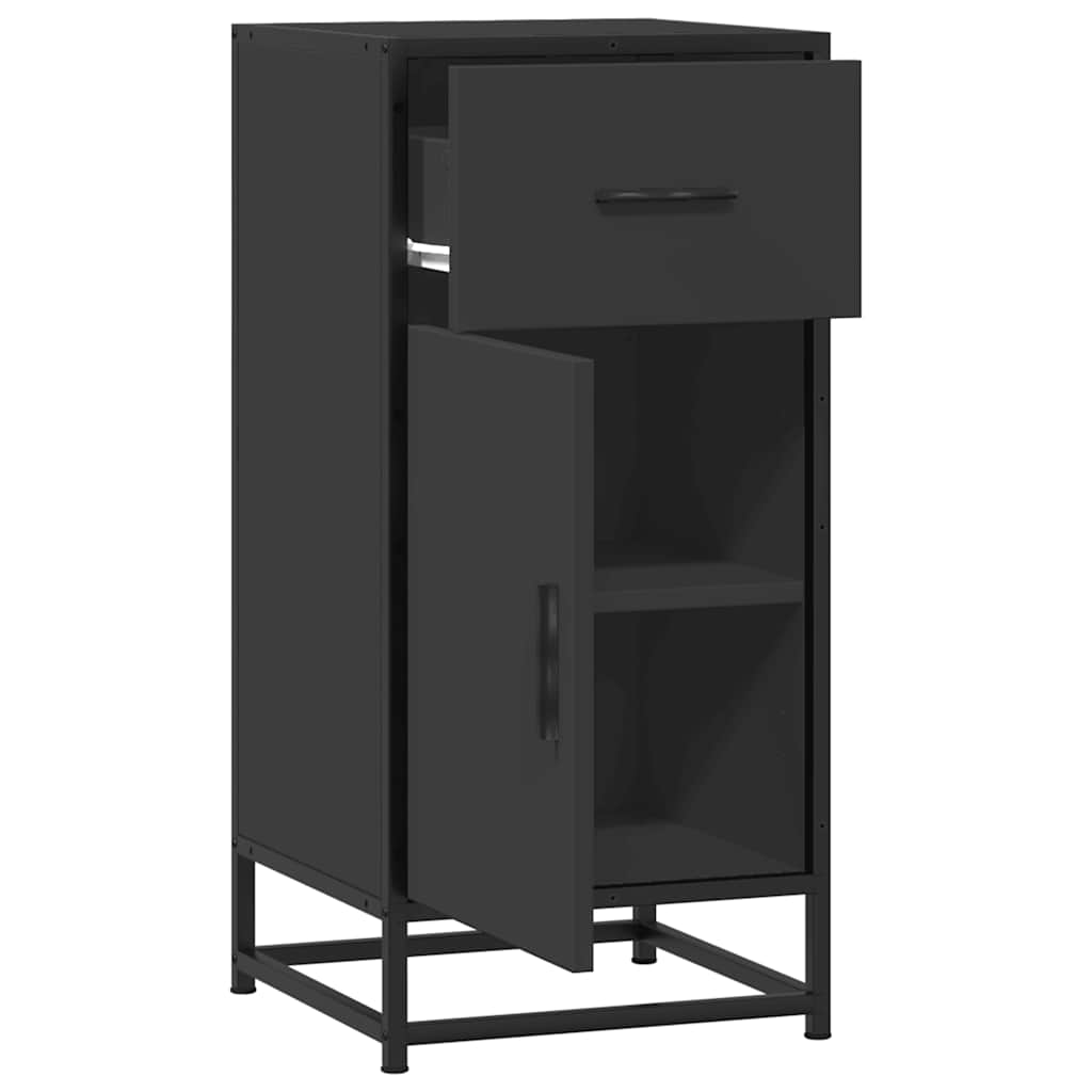 vidaXL Dulap, negru, 35,5x35x76 cm, lemn prelucrat și metal