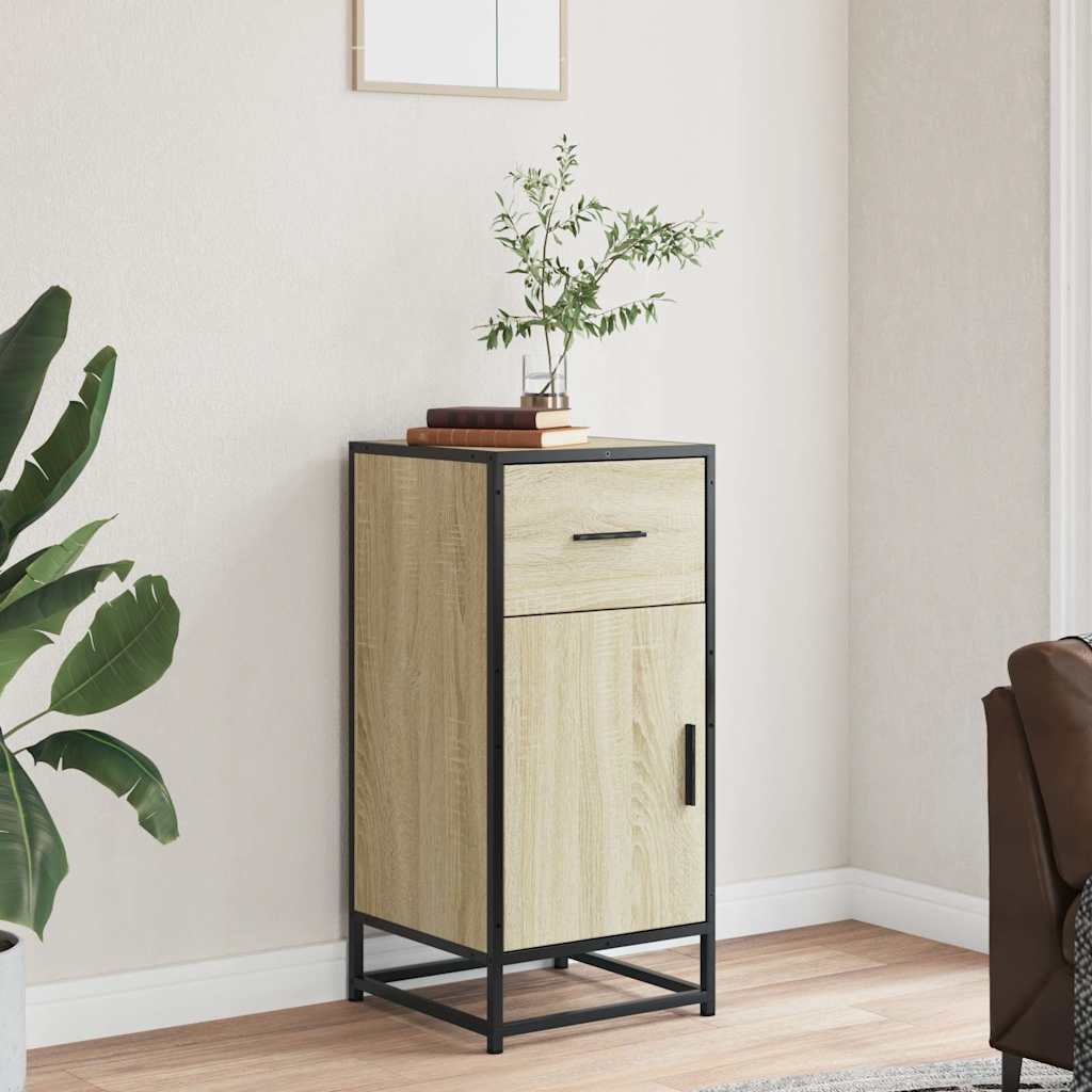 vidaXL Dulap, stejar sonoma, 35,5x35x76 cm, lemn prelucrat și metal