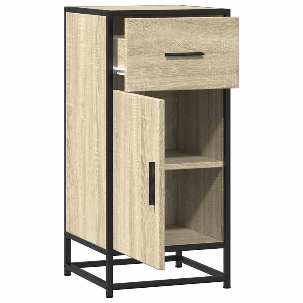 vidaXL Dulap, stejar sonoma, 35,5x35x76 cm, lemn prelucrat și metal