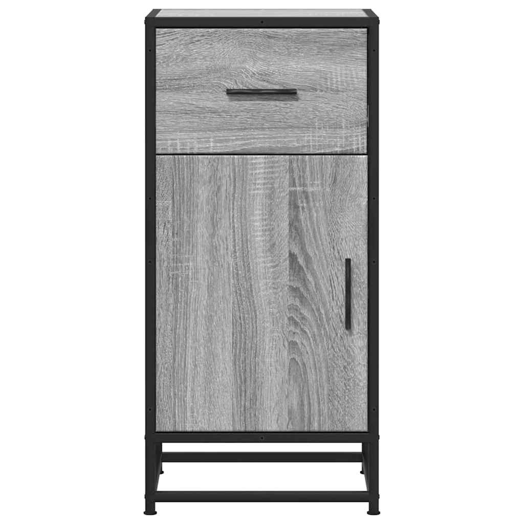 vidaXL Dulap, gri sonoma, 35,5x35x76 cm, lemn prelucrat și metal