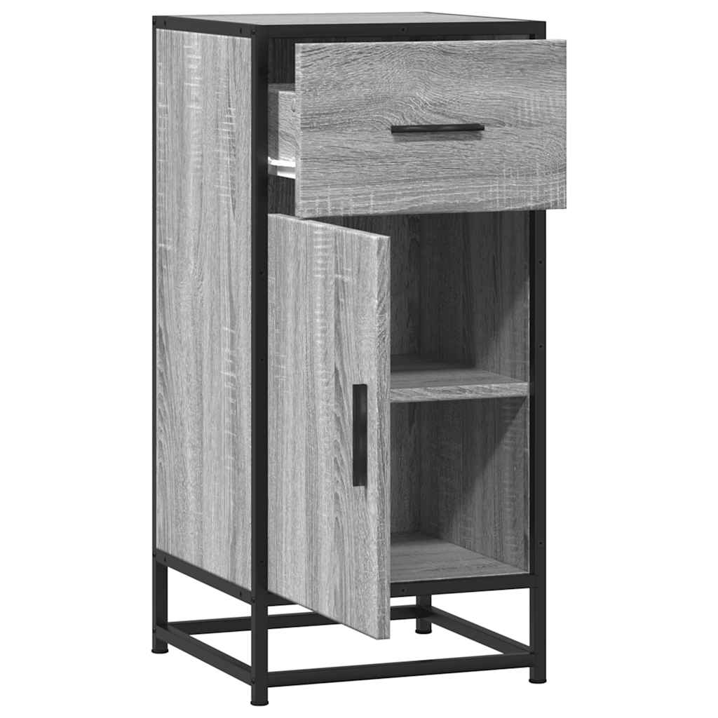 vidaXL Dulap, gri sonoma, 35,5x35x76 cm, lemn prelucrat și metal