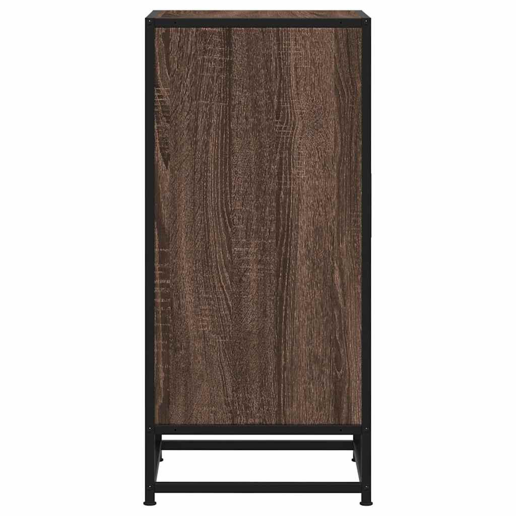 vidaXL Dulap, stejar maro, 35,5x35x76 cm, lemn prelucrat și metal
