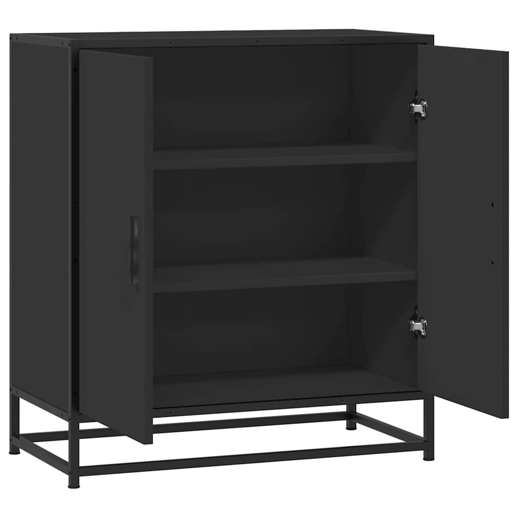vidaXL Dulap, negru, 68x35x76 cm, lemn prelucrat și metal
