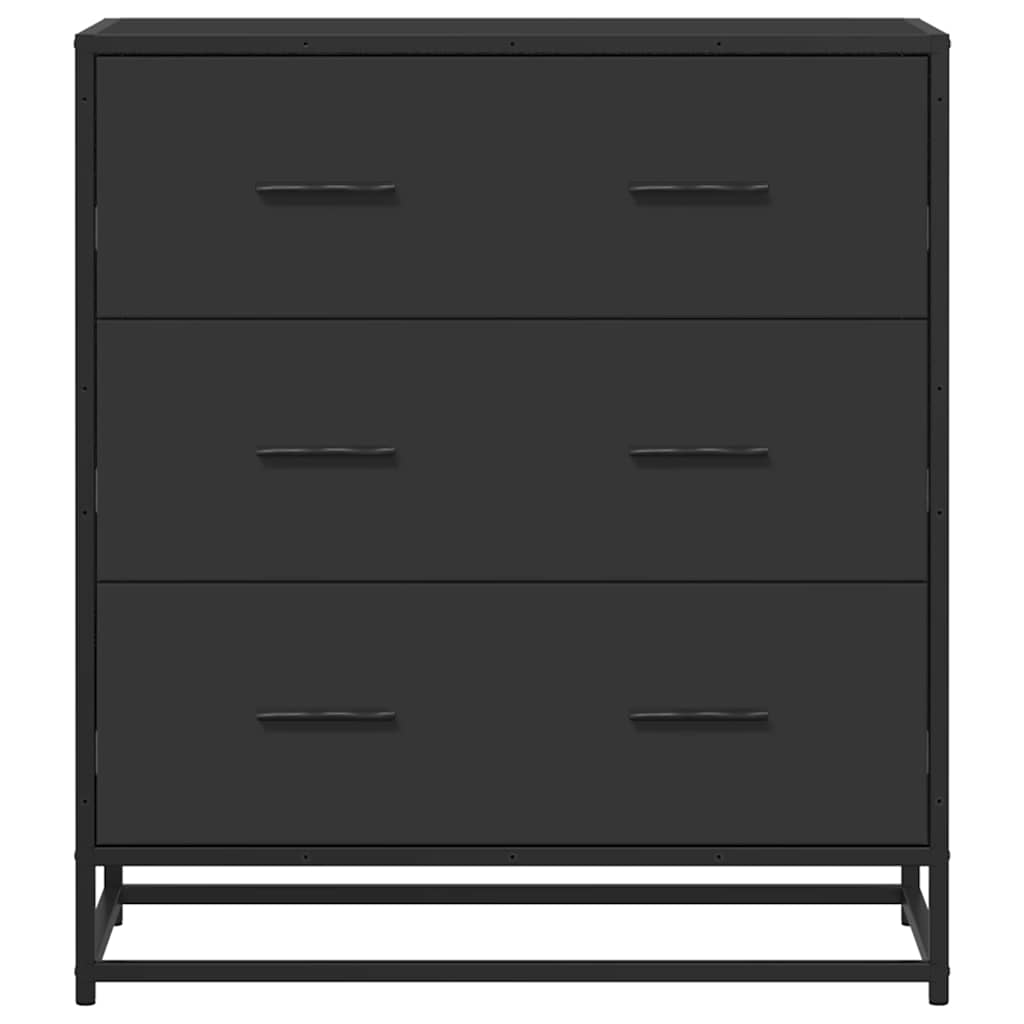 vidaXL Dulap, negru, 68x35x76 cm, lemn prelucrat și metal