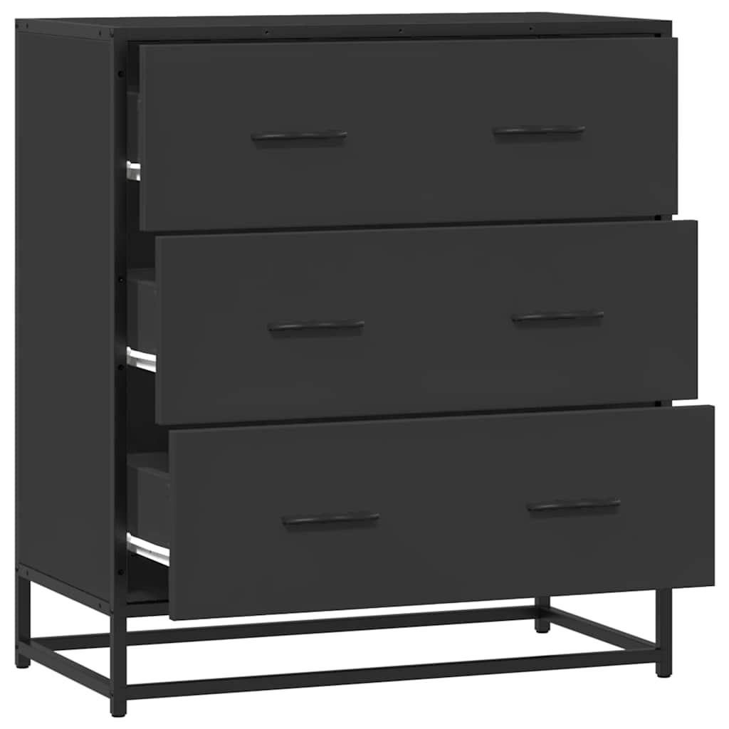 vidaXL Dulap, negru, 68x35x76 cm, lemn prelucrat și metal