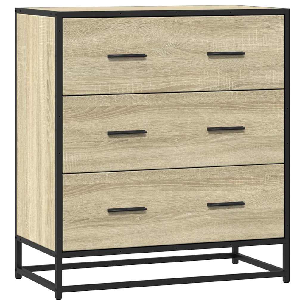vidaXL Dulap, stejar sonoma, 68x35x76 cm, lemn prelucrat și metal