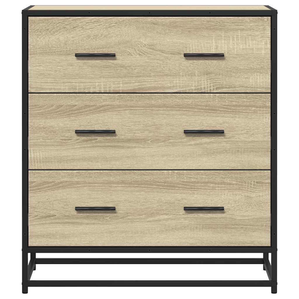 vidaXL Dulap, stejar sonoma, 68x35x76 cm, lemn prelucrat și metal