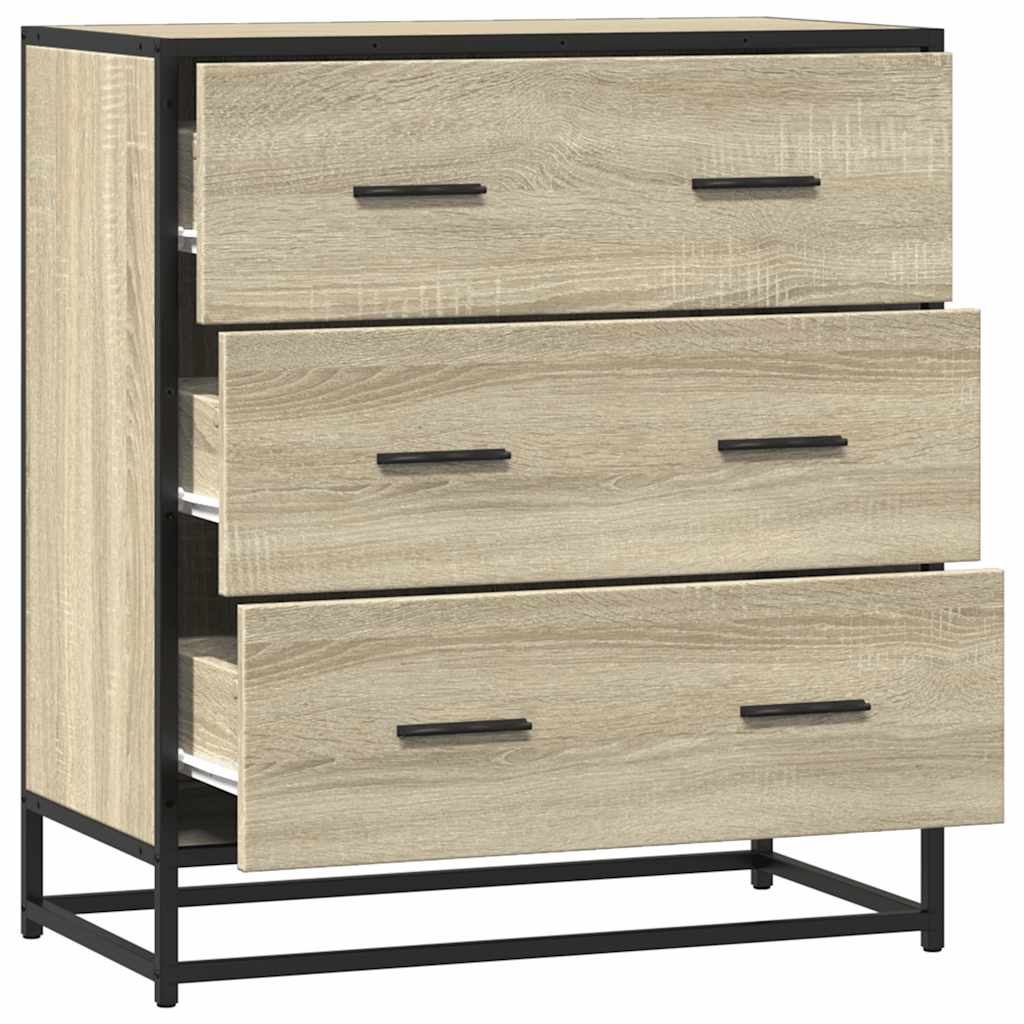 vidaXL Dulap, stejar sonoma, 68x35x76 cm, lemn prelucrat și metal