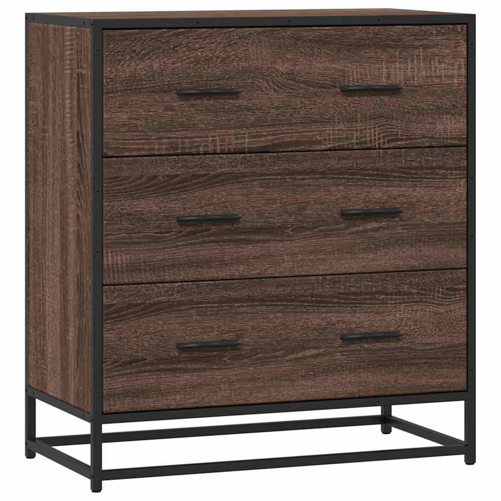 vidaXL Dulap, stejar maro, 68x35x76 cm, lemn prelucrat și metal