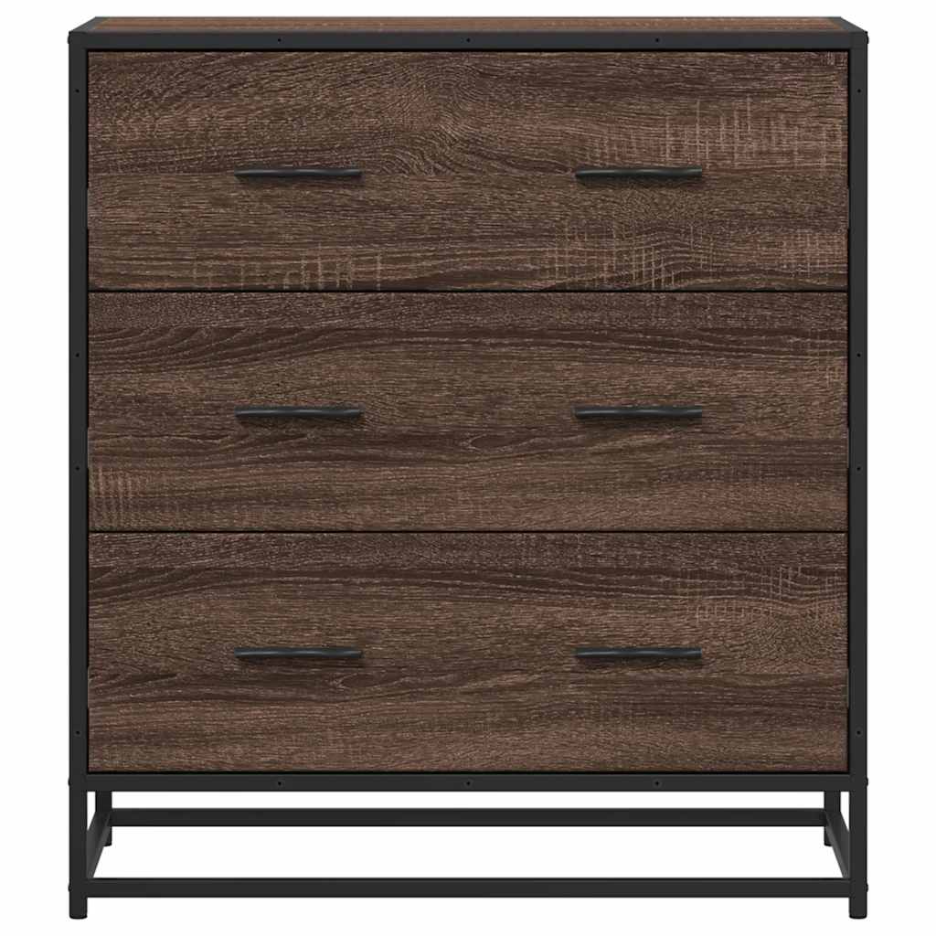 vidaXL Dulap, stejar maro, 68x35x76 cm, lemn prelucrat și metal