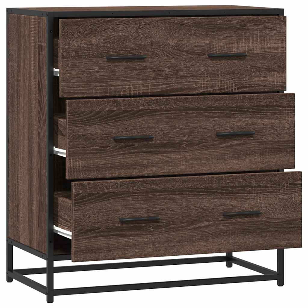 vidaXL Dulap, stejar maro, 68x35x76 cm, lemn prelucrat și metal