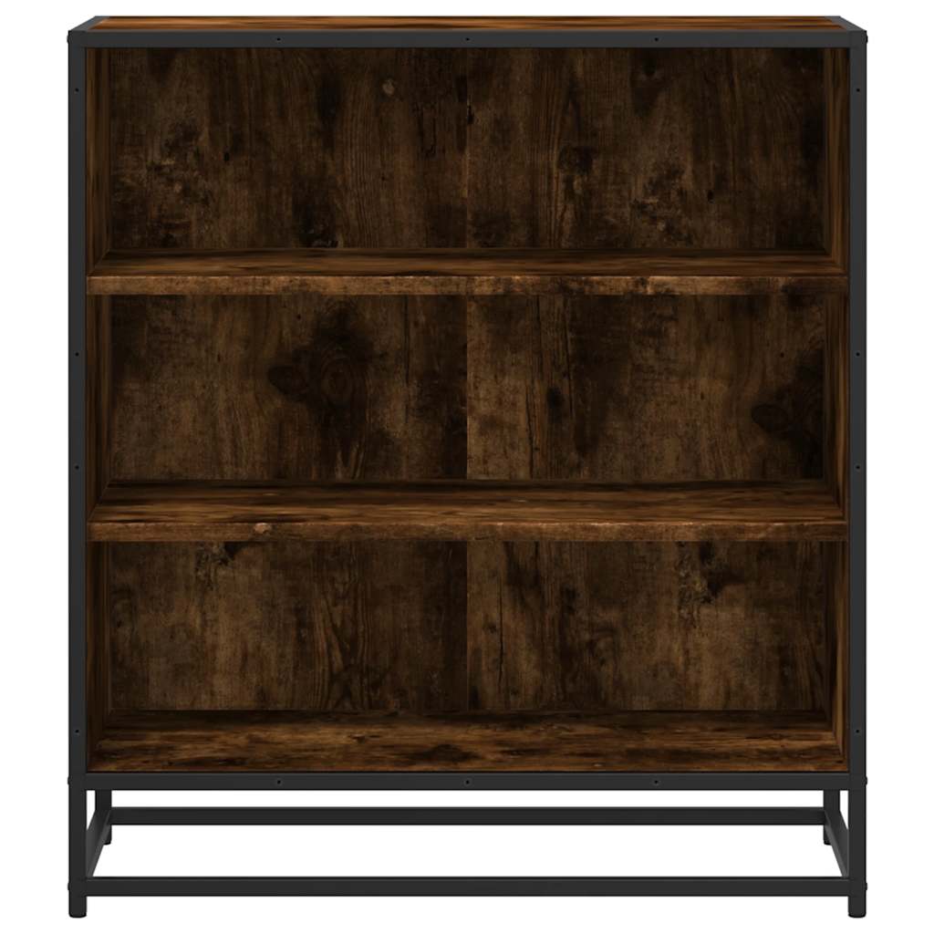 vidaXL Dulap, stejar fumuriu, 68x35x76 cm, lemn prelucrat și metal