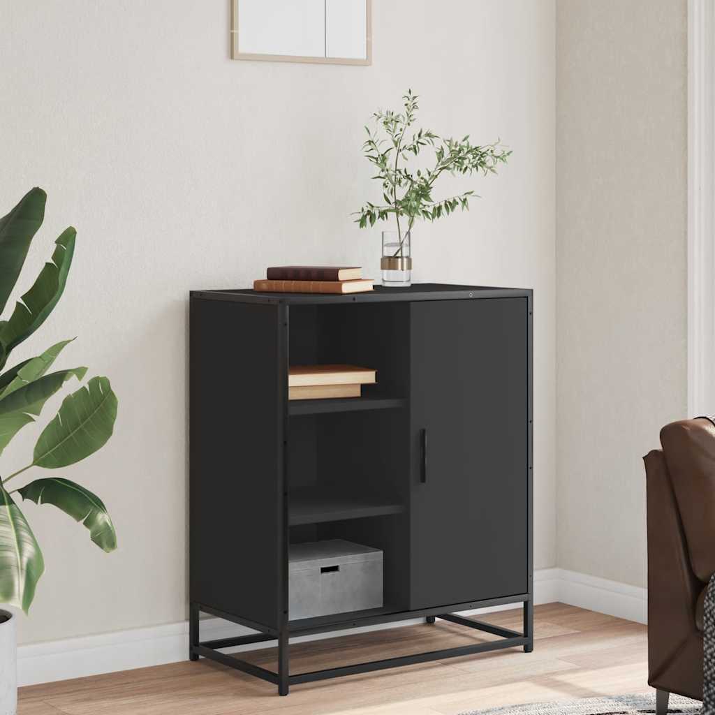vidaXL Servantă, negru, 62x35x76 cm, lemn prelucrat