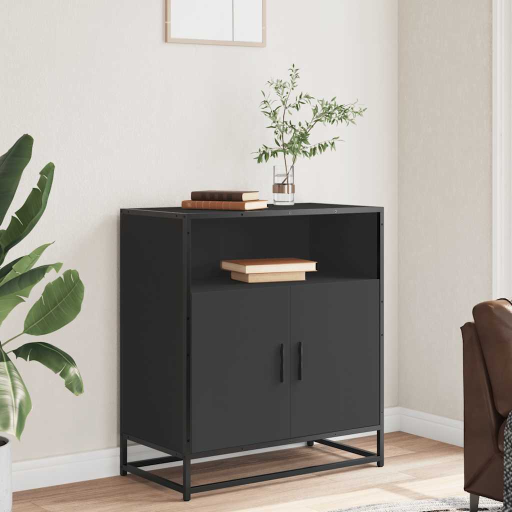 vidaXL Bufetă neagră 68x35x76 cm lemn prelucrat vidaXL Bufetă neagră 68x35x76 cm lemn prelucrat