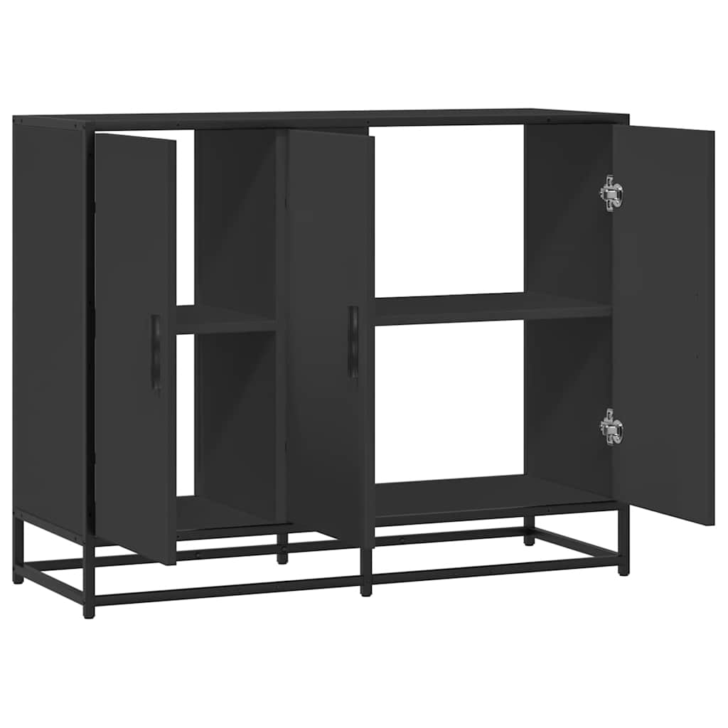 vidaXL Servantă, negru, 94x35x76 cm, lemn prelucrat
