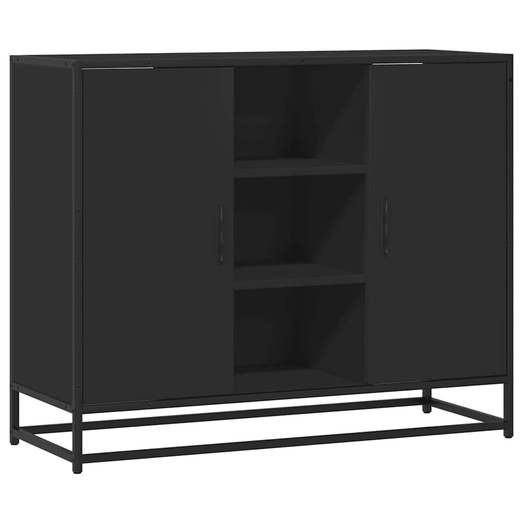 vidaXL Servantă, negru, 92x35x76 cm, lemn prelucrat vidaXL Servantă, negru, 92x35x76 cm, lemn prelucrat