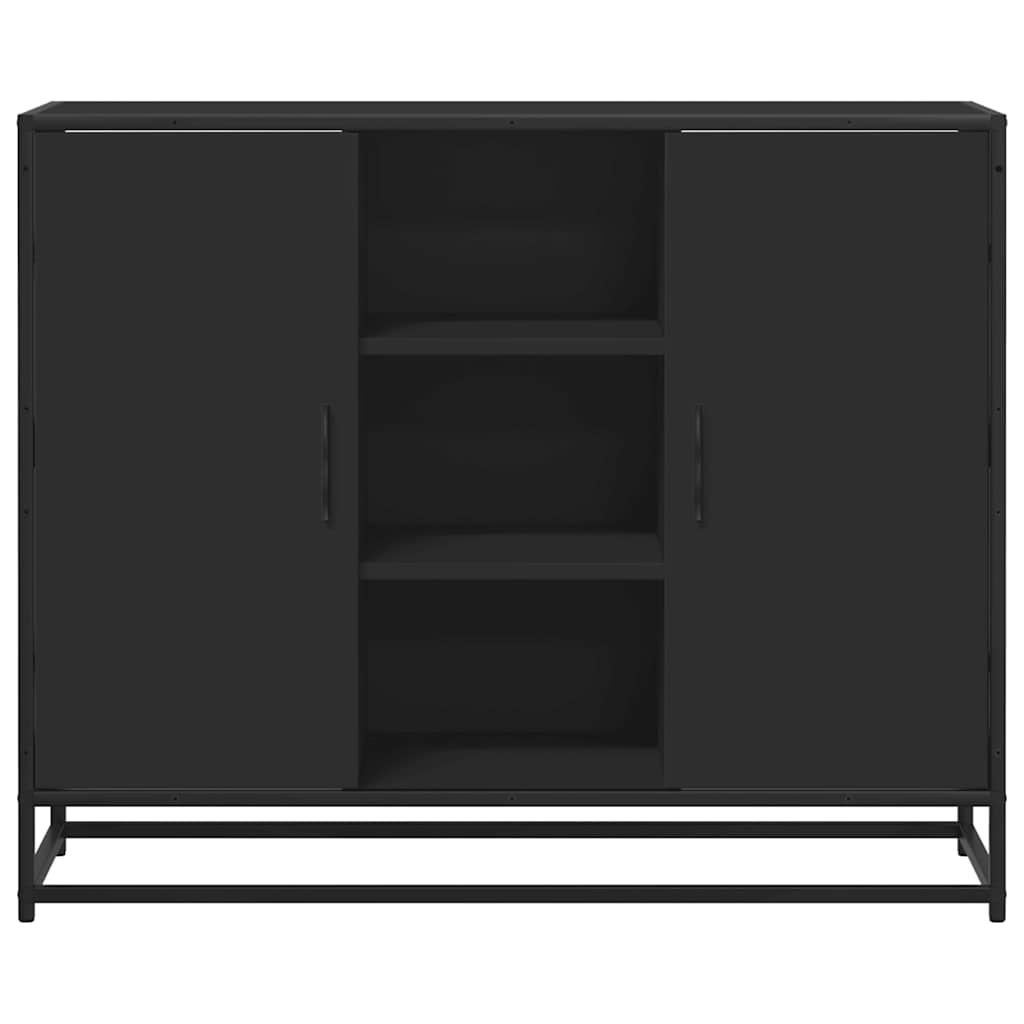 vidaXL Servantă, negru, 92x35x76 cm, lemn prelucrat vidaXL Servantă, negru, 92x35x76 cm, lemn prelucrat