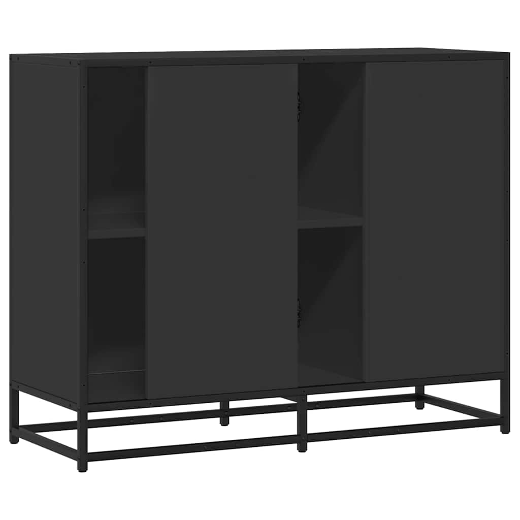 vidaXL Servantă, negru, 92x35x76 cm, lemn prelucrat