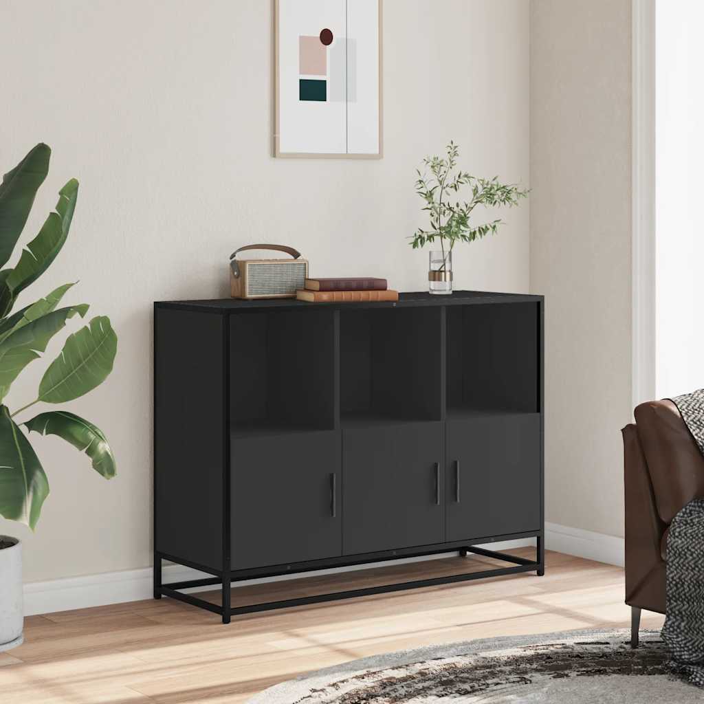 vidaXL Dulap, negru, 100x35x76 cm, lemn prelucrat