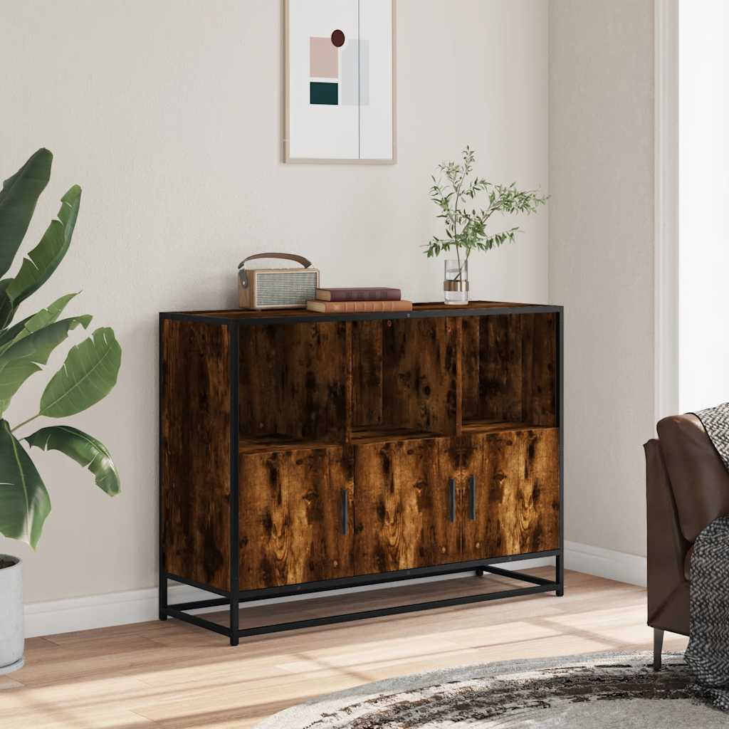 vidaXL Dulap, stejar fumuriu, 100x35x76 cm, lemn compozit