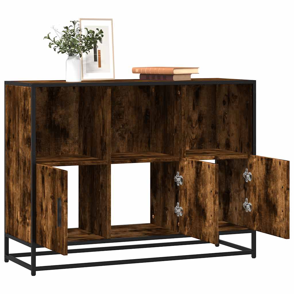vidaXL Dulap, stejar fumuriu, 100x35x76 cm, lemn compozit